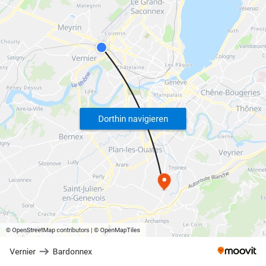 Vernier to Bardonnex map