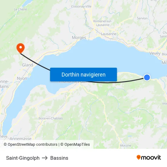 Saint-Gingolph to Bassins map