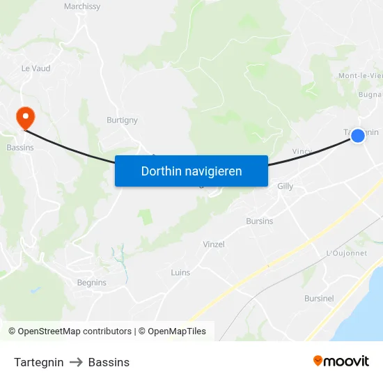 Tartegnin to Bassins map