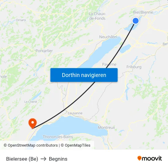 Bielersee (Be) to Begnins map