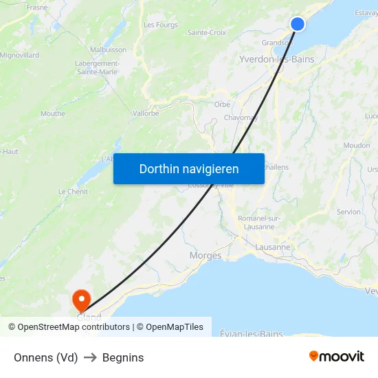 Onnens (Vd) to Begnins map