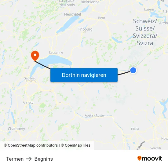 Termen to Begnins map