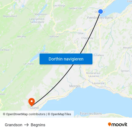 Grandson to Begnins map