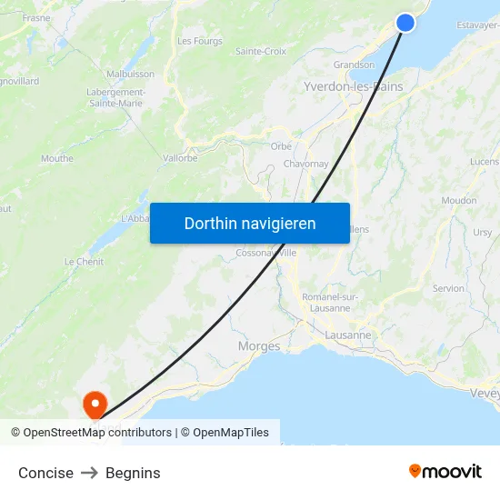 Concise to Begnins map