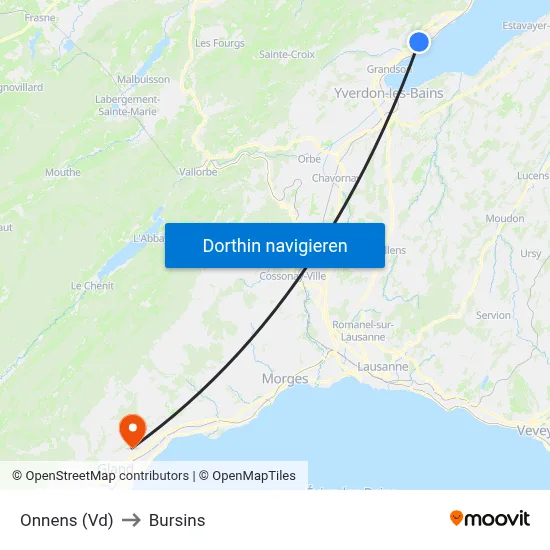 Onnens (Vd) to Bursins map