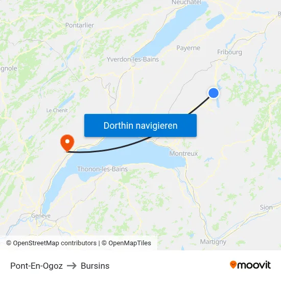Pont-En-Ogoz to Bursins map