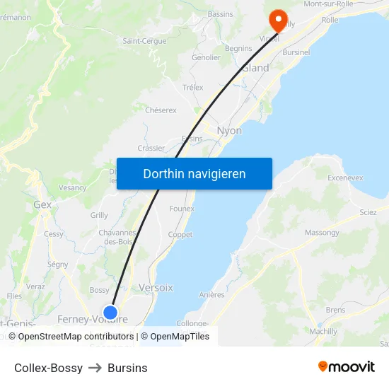 Collex-Bossy to Bursins map