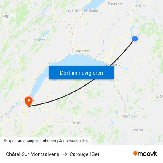 Châtel-Sur-Montsalvens to Carouge (Ge) map
