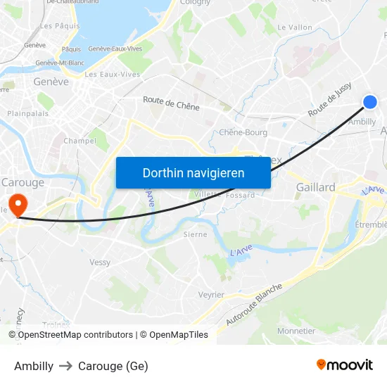 Ambilly to Carouge (Ge) map