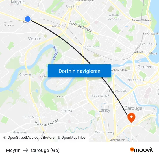 Meyrin to Carouge (Ge) map