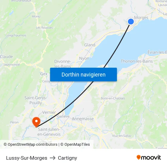 Lussy-Sur-Morges to Cartigny map