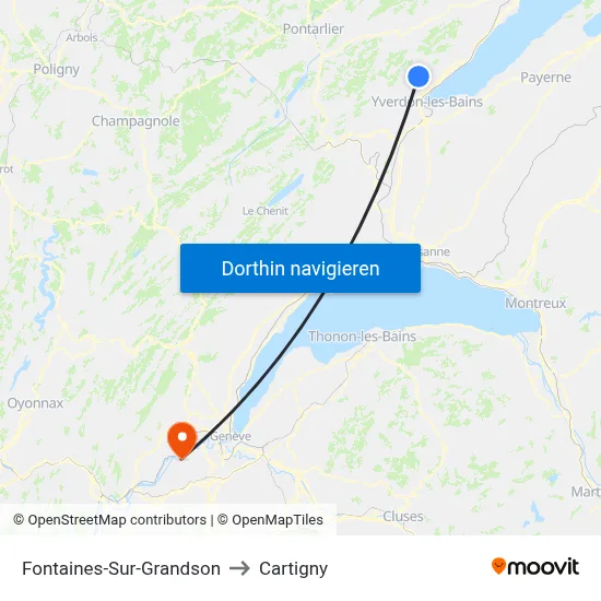 Fontaines-Sur-Grandson to Cartigny map