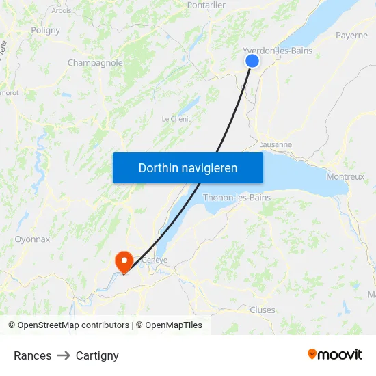 Rances to Cartigny map