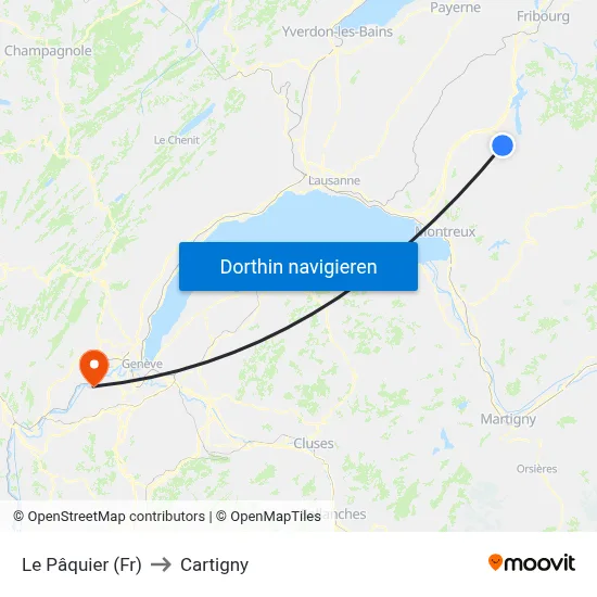 Le Pâquier (Fr) to Cartigny map