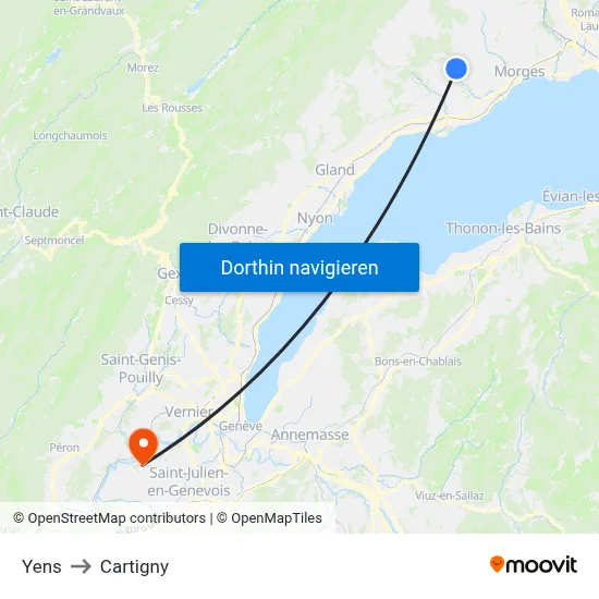Yens to Cartigny map