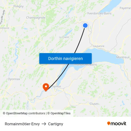 Romainmôtier-Envy to Cartigny map