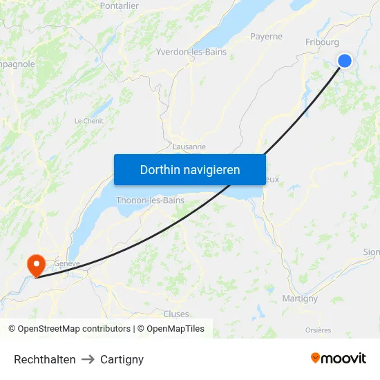 Rechthalten to Cartigny map