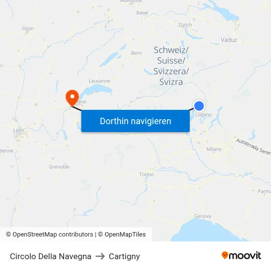 Circolo Della Navegna to Cartigny map