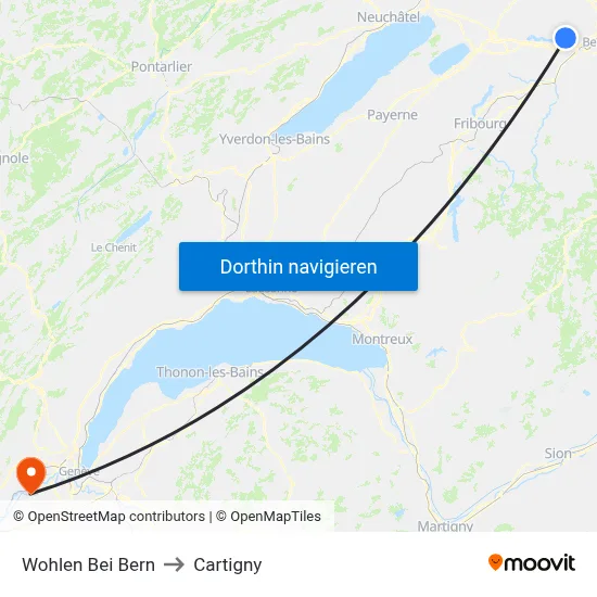 Wohlen Bei Bern to Cartigny map