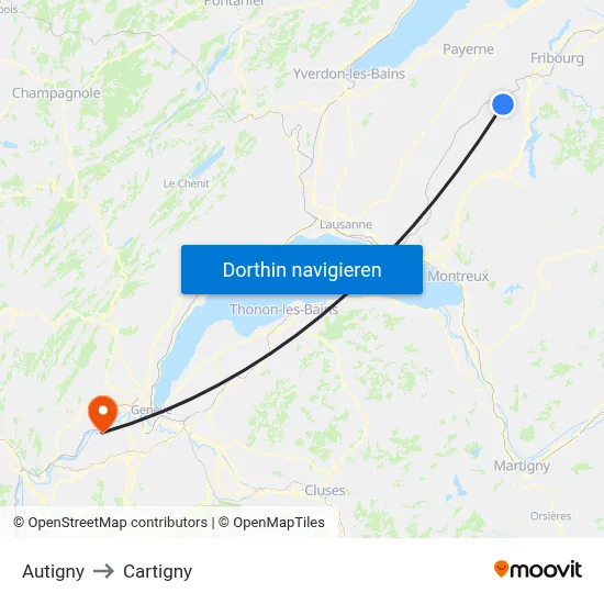 Autigny to Cartigny map