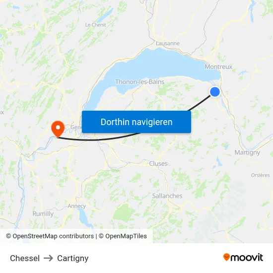 Chessel to Cartigny map