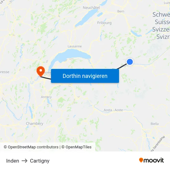 Inden to Cartigny map