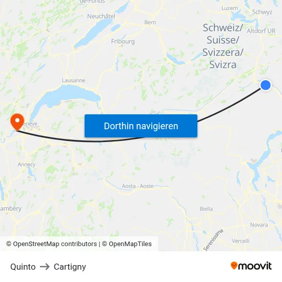 Quinto to Cartigny map