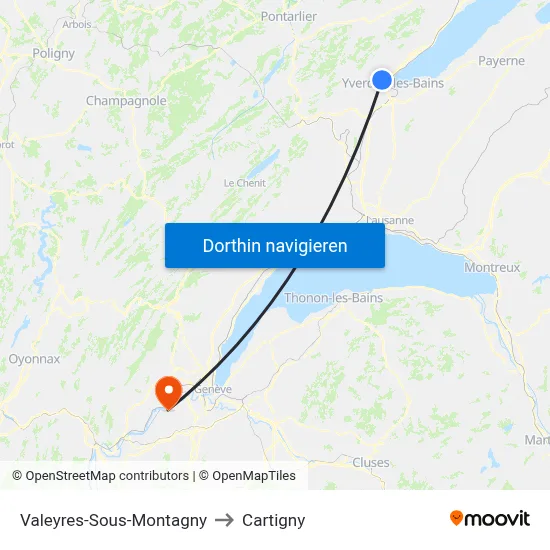 Valeyres-Sous-Montagny to Cartigny map