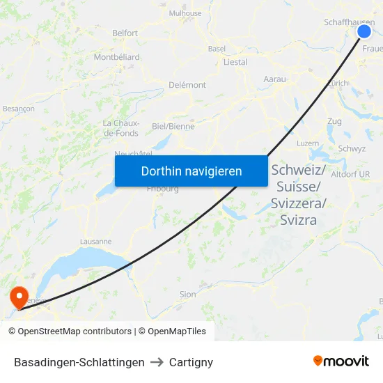 Basadingen-Schlattingen to Cartigny map