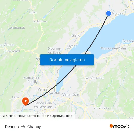 Denens to Chancy map