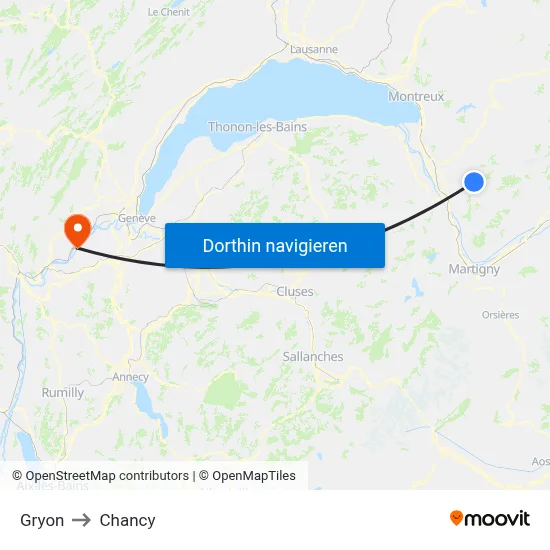 Gryon to Chancy map