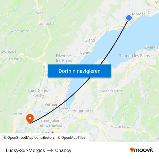 Lussy-Sur-Morges to Chancy map