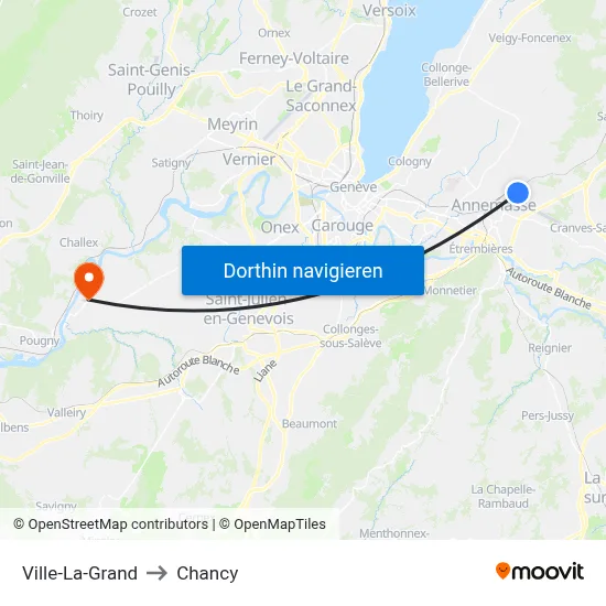 Ville-La-Grand to Chancy map