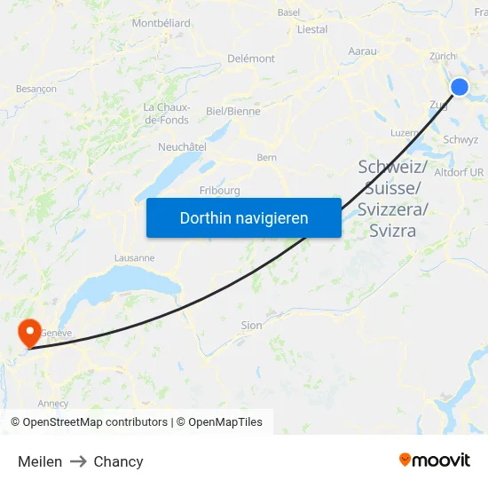 Meilen to Chancy map