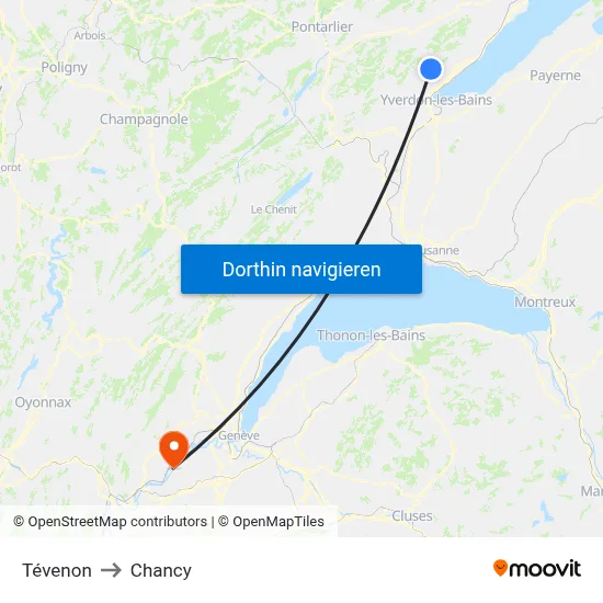 Tévenon to Chancy map