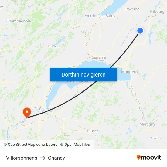 Villorsonnens to Chancy map