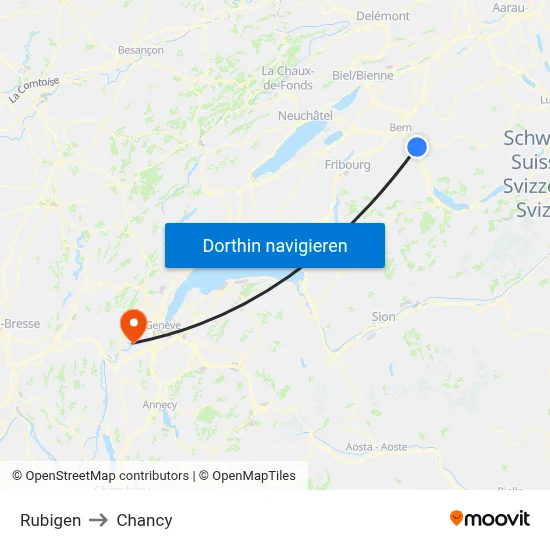 Rubigen to Chancy map