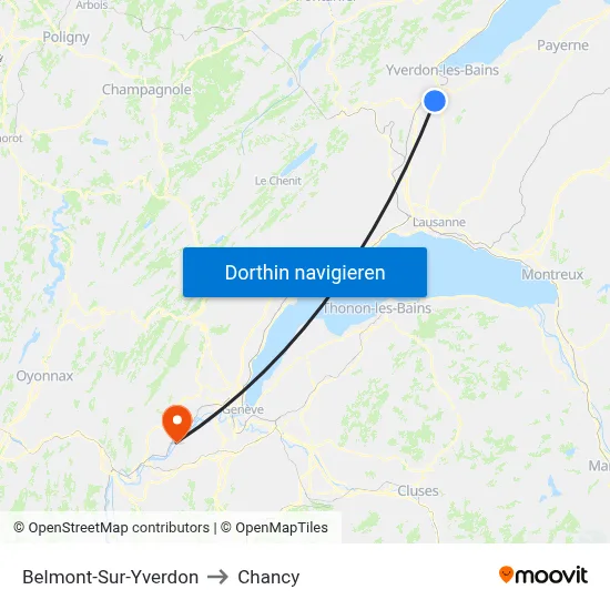 Belmont-Sur-Yverdon to Chancy map