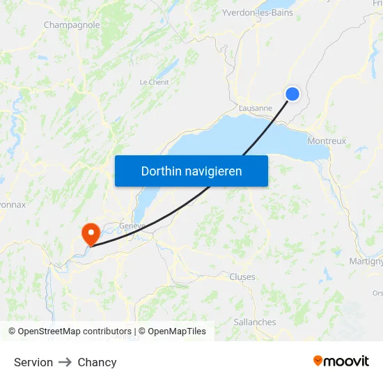 Servion to Chancy map