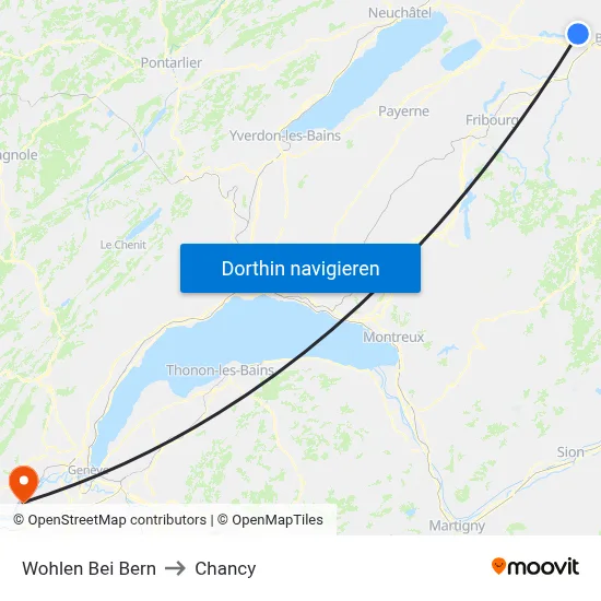 Wohlen Bei Bern to Chancy map