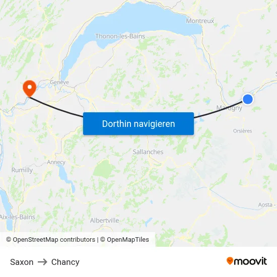 Saxon to Chancy map