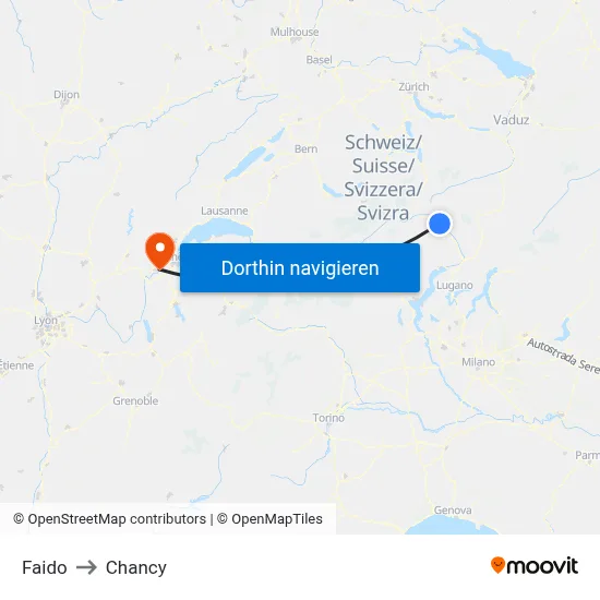 Faido to Chancy map