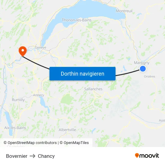 Bovernier to Chancy map