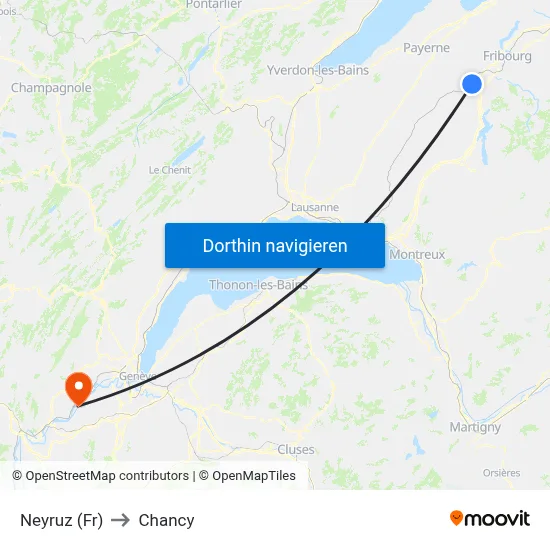 Neyruz (Fr) to Chancy map