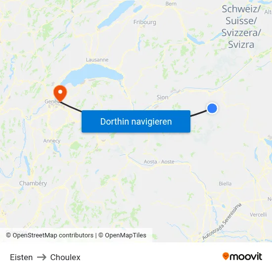 Eisten to Choulex map