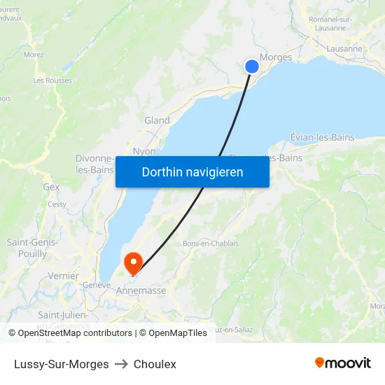 Lussy-Sur-Morges to Choulex map