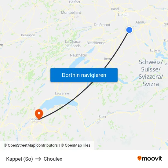 Kappel (So) to Choulex map