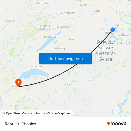 Root to Choulex map