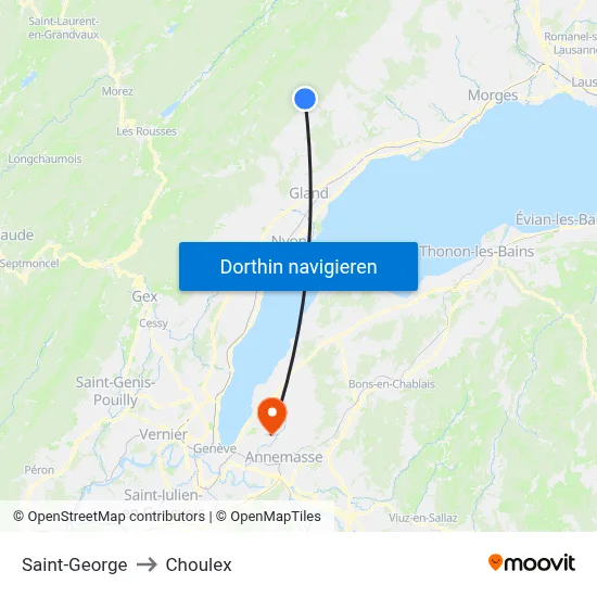 Saint-George to Choulex map