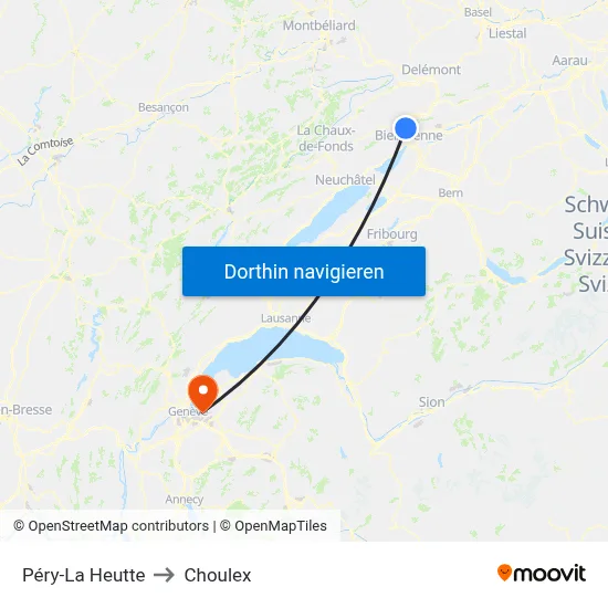 Péry-La Heutte to Choulex map
